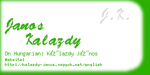 janos kalazdy business card